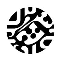 Intricate black and white circular , featuring flowing, stylized organic and geometric shapes, evoking elegance and balance. vector