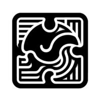 Abstract Black and White Square with Fluid, Organic Shapes and Geometric Elements, Enclosed in a Rounded Square Frame. vector