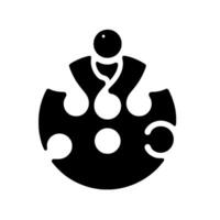 Abstract black and white circular , featuring a stylized figure with a dottopped head and organic, flowing shapes. vector
