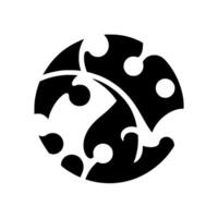 Intricate Black and White Circular A stylized featuring curved shapes and negative space, creating a balanced and artistic composition. vector