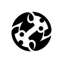 Bold Black and White Intricate Within a Circle with Geometric Shapes, Curves, and Dots on White Background. vector