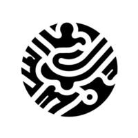 Bold Black and White Abstract Circular Featuring Intricate Intertwined Lines and Organic Shapes. vector