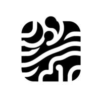 Abstract Black and White Square Composition Organic Lines and Shapes, Rounded Corners, Contrasting , Minimalist Aesthetic. vector