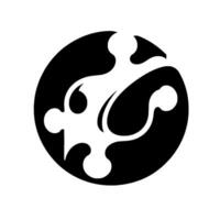 Abstract Black and White Organic Shapes Form Within a Circle, Emphasizing Negative Space and Minimalist Aesthetic. vector