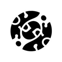 Abstract, Circular Black and White with Flowing Organic Shapes and a Central Solid Circle vector