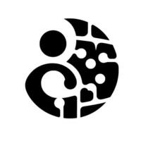 Abstract YinYangEsque with Organic Shapes and Contrasting BlackWhite Forms, Suggesting Balance within a Circle. vector