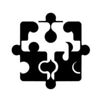 Intricate Black and White Jigsaw Puzzle A Complete Interlocked Assembly on a Pale Background. vector