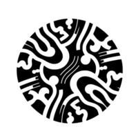 Intricate Black and White Circular Featuring Flowing Abstract Shapes, Curls, Lines, and Dots with Dynamic Contrast. vector