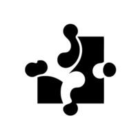 Abstract minimalist black and white puzzle piece with organic shapes on a clean background, geometric . vector