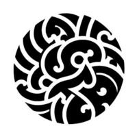 Intricate Black and White Swirling Ornament Circular , with a Symmetrical, Detailed and Elegant Pattern, Artistic Abstract Composition vector