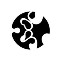 Abstract Black and White A Circular Composition with Organic, HeartShaped Forms, Creating a Modern . vector