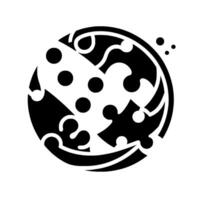 Abstract black and white circular featuring puzzle pieces, polka dots, and curved lines, conveying balance and pattern. vector