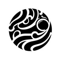 Abstract Black and White Circular with Flowing Lines and Gradated Tones on a White Background vector