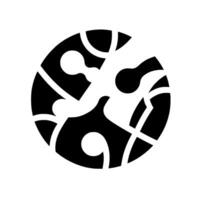 Bold, abstract circular featuring intricate black and white shapes resembling organic forms and geometric segments. vector