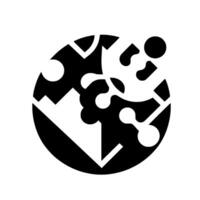 Abstract black and white circular composition, featuring geometric shapes and negative space forming a unique, interconnected within the frame. vector