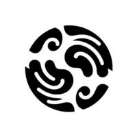 Abstract Black and White Circular with Flowing, Organic Shapes, and a Simple, Clean Aesthetic. vector