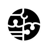 Abstract Black and White Circular with PuzzleLike Elements, Illustrating Interconnectedness and Unity, on a Solid White Background vector