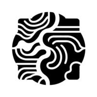 Abstract black and white within a rounded, boxlike shape, featuring flowing lines and organic patterns. vector