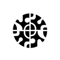 Abstract Black and White Circular Featuring Symmetrical Shapes and Negative Space in a Minimalist Style. vector