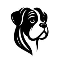 Monochromatic of a Dogs Head in Profile, Featuring Black and White with Bold Lines and Simple Form. vector