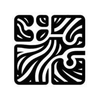 Abstract Black and White Composition with Geometric Squares and Organic Flowing Forms, Creating a Decorative and Modern Element. vector