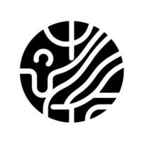 Black White Circular Abstract of Intertwined Lines, Curves, and Geometric Shapes, Minimalist Composition. vector