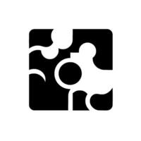Abstract Black and White Puzzle Piece with Rounded Corners, Representing Unity and Connection. vector