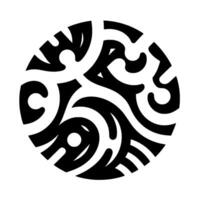 Circular Black and White Abstract Pattern with Swirls, Lines, and Curves, a Modern Minimalist . vector