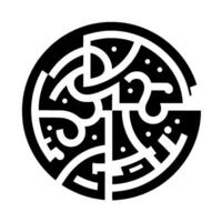 Abstract Black and White Circular Composition Featuring Segmented Forms and Geometric Patterns, with Dot Accents. vector