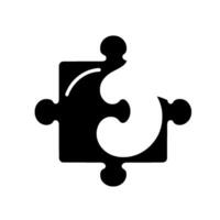 A Yin and Yang Symbol Interwoven Within a Puzzle Piece, Black and White Illustration. vector