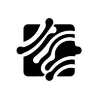 Modern Black and White Abstract Square with Flowing Organic Lines and Rounded Accents. vector