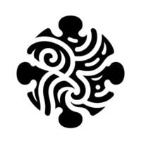 Intricate symmetrical black and white resembling an abstract organic shape with flowing lines, spirals, and segmented forms, set against a stark white background. vector