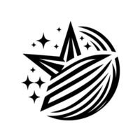 star with stylized rays and additional diamondshaped stars on a white background, a modern artistic . vector