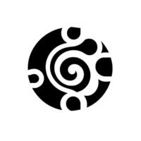 Abstract Black and White Spiral within a Circle, Minimalist or , Modern Decorative Element. vector