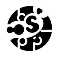 Abstract Black and White Circular with S and P Letterforms Organic Shapes vector