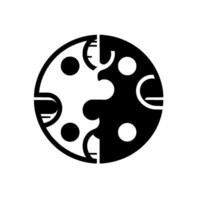 YinYang Style Circular Puzzle of Black and White, Abstract, Geometric, and Conceptual vector