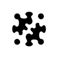 Abstract illustration of three black jigsaw puzzle pieces with white connectors, set against a crisp white background, conveying connection. vector