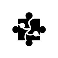 Geometric Puzzle Piece with Interconnected White Lines on White Background, Modern Minimalist . vector