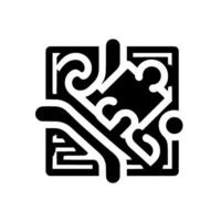 Abstract black and white square, geometric with layered shapes, curves, and a dark background. vector
