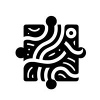 Abstract Puzzle with Flowing Lines, Bold Shapes, and Circular Extensions against White Background. vector