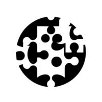 Abstract, Circular Puzzle with Unfilled Pieces, Black White, Isolated, Geometric Shape, Conceptual, Modern . vector