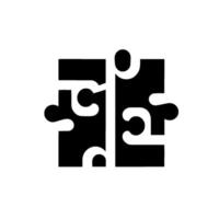 Abstract Minimalist Jigsaw Puzzle Black and White, Square Composition with Rounded, Interlocking Forms and a Clean, Modern Aesthetic. vector
