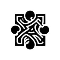 Symmetrical Black and White Abstract Geometric with Rounded Corners and Intricate Interior Swirls Spheres. vector
