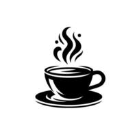 Monochromatic Coffee Cup with Rising Steam, on a White Background, Showing a Simple and Elegant Beverage . vector