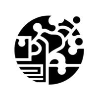 Abstract black and white circular featuring geometric and organic shapes, resembling growth, interconnectedness, and structure. vector