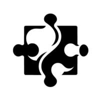 Abstract Black and White Puzzle Piece , Illustrating Interconnectedness and ProblemSolving. vector