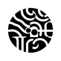 Abstract Black White Circle Composition with Wavy Geometric Shapes, Playing With Positive and Negative Space. vector