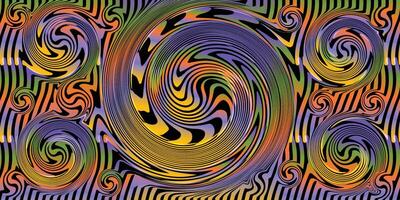 Wavy multi color pattern, fluid ripple rainbow stripes illustration. vector