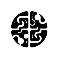 Abstract Black and White Circular with Intricate Geometric Shapes and Negative Space, Minimalist Concept. vector