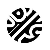 Abstract Black and White Circular with Interlocking Geometric Shapes and Rounded Forms on a White Background. vector